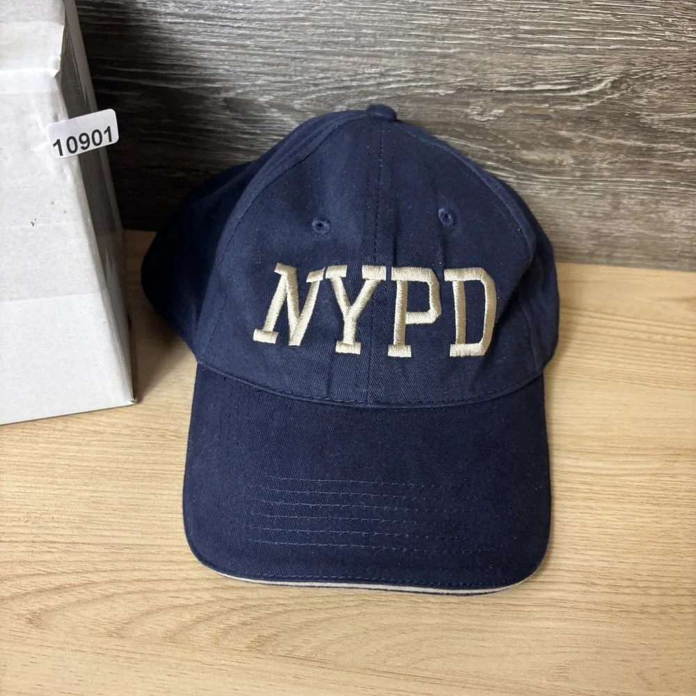NYPD Hat Cap Strap Back Navy Blue Embroidered Graphic One Size North End Mens
